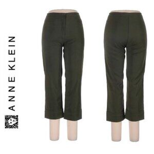 ANN KLEIN, Olive green cropped hemmed pants - size: XL